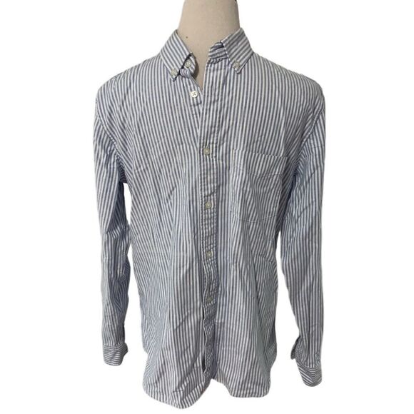 GAP Blue and White Striped Standard Fit Stretch Button Down Sz S - Picture 1 of 4